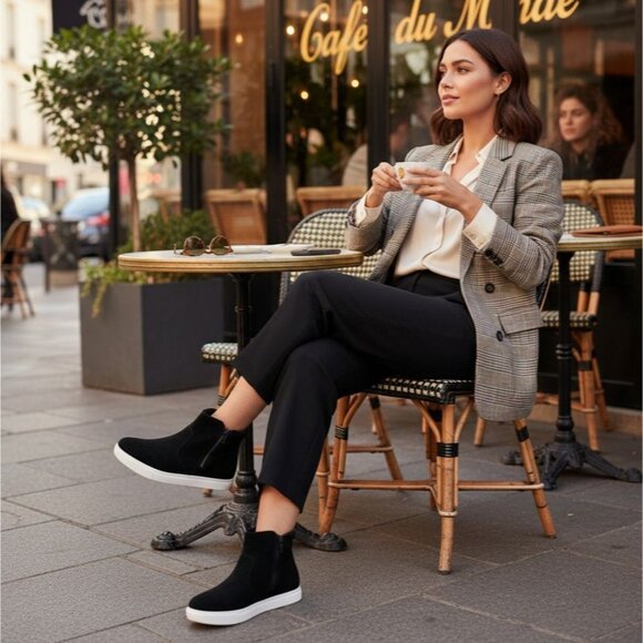 Izod 6.5 Boots Woman Mila Vegan Suede Zip-up Ankle Chukka Sneaker Winter Shoes - Picture 16 of 16